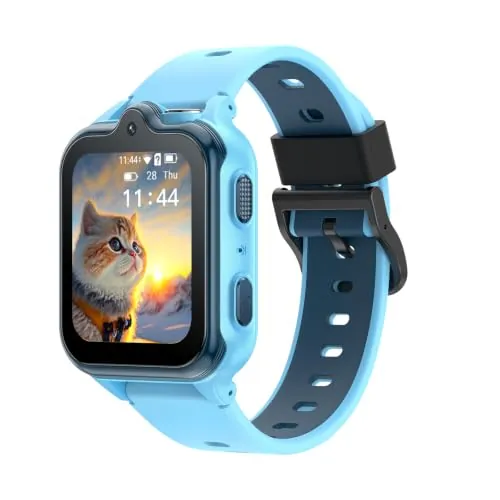 Luzglo ANYSCENES3 4G Reloj Inteligente Niño con GPS y Videollamada, Pantalla HD 1.72", Memoria 16GB, Batería 900mAh, Resistente al Agua IP68, Podómetro, Despertador, Smartwatch Niños con SOS,Azul