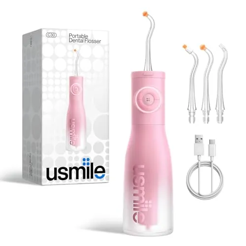 usmile C30 Irrigador Dental Portátil, 300 ml, 5 Modos, Rosa