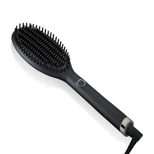 ghd Glide - Cepillo térmico alisador de pelo para un acabado liso natural sin esfuerzo, Acabado Suave, Brillante y Sin Frizz, Púas Cerámicas - Para Todo Tipo de Cabello -Color Negro, (Enchufe Europeo)