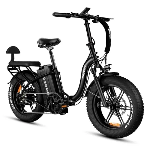 Rattan LM/LF Ultra Bicicleta Eléctrica Plegable, Batería 48V 40.5Ah 1944Wh, Autonomía 195km, 2 Plazas, Frenos Hidráulicos, Neumáticos Fat 20" x4,0 (LF Negro(40.5Ah), Standard)