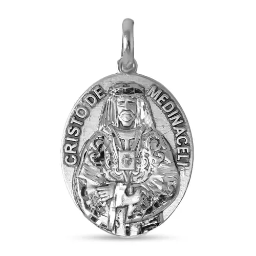 Inmaculada Romero IR Cristo de Medinaceli Medalla Plata Ley 925m maciza 28mm. ovalada detalles tallados