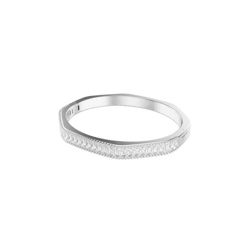 Swarovski Brazalete Matrix, Zirconia, Talla Baguette, Forma Octagonal, Cierre a Presión, Baño de Rodio, Colección Matrix