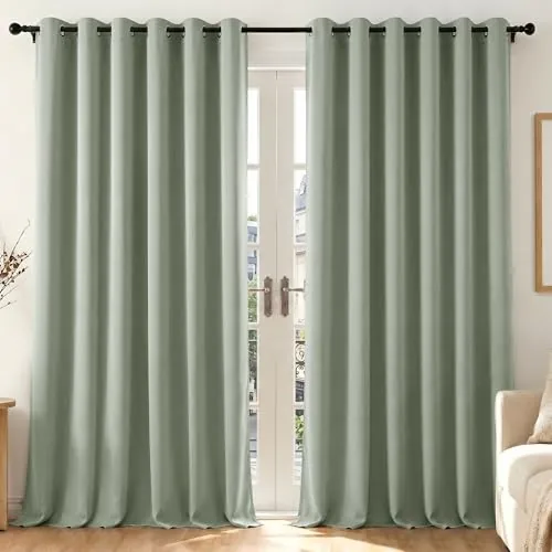 Deconovo Cortinas Opacas Térmicas para Dormitorio, 2 Piezas, 200x245 cm