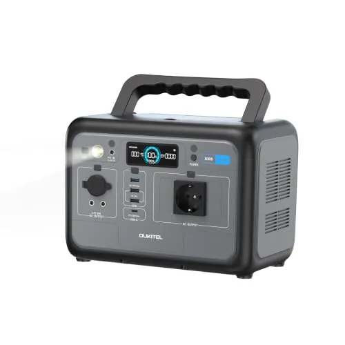 OUKITEL P800 Estación de Energía Portátil 800 W, Generador Solar con Batería Lifepo4 512 Wh, Generador con Salidas USB A Y C, Potencia Máxima de 1600 W, Ideal para ir de picnic