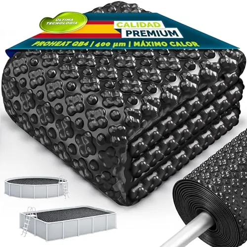 tillvex® Elite Lona Solar para Piscina 400 µm | Rectangular 260 x 160 cm | Lámina Térmica Recortable ProHeat QB4 | Cubierta Solar para Calentar el Agua | Cobertura Térmica Piscina Exterior