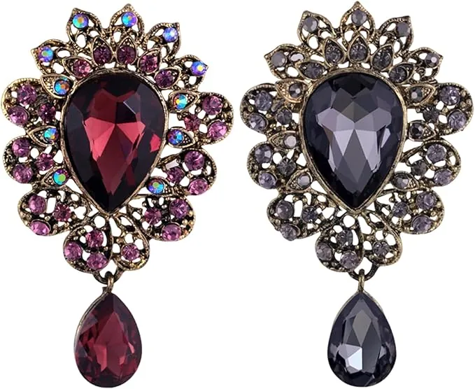 2 Broches Retro Multicolor, Broche De Diamantes De Imitación, Broche De Vestimenta De Damas, Adornos De Ropa, Accesorios De Ropa.