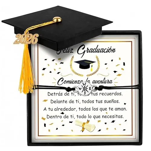 Rebundex Graduacion 2026 Regalos para Graduacion Universitaria Regalos Graduación Bachillerato Pulsera Graduacion Infantil, Caja de Regalo de Gorro de Graduación Detalles Graduacion