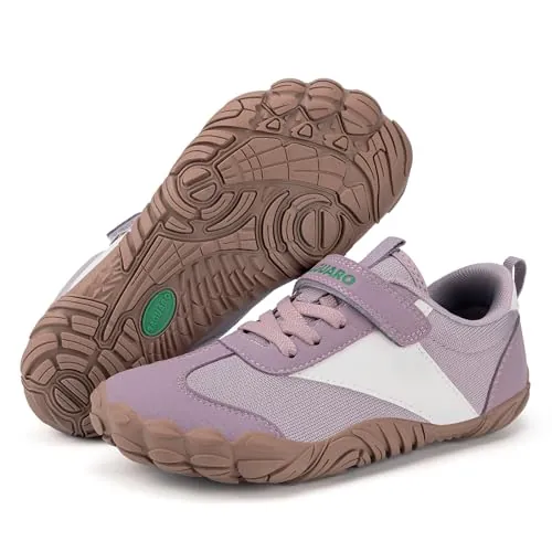 SAGUARO Zapatillas Barefoot Niños Niña Calzado Descalzos Suaves Ligeras Sneakers Minimalista Transpirables y Antideslizantes, Morado, 25 EU