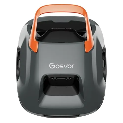 Gosvor (Nuovo 2026) Robot limpiafondos Piscina Sin Cables - Autonomía 90 Min, Autoestacionamiento,para Piscinas hasta 80m², Filtro 180 Micras, Limpiafondos Automático Inalámbrico,Gris-Naranja