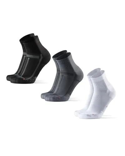 DANISH ENDURANCE Calcetines de Running, 3 y 5 Pack MC (1xNegro, 1xGris, 1xBlanco) 43-47