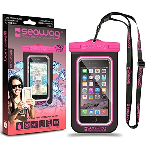 SEAWAG Funda 100% Impermeable Y Sumergible para Smartphone - Universal (Negro/Rosa)