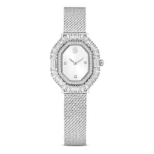 Swarovski Reloj Matrix Octagon, Brazalete de Metal, Acero Inoxidable, Colección Matrix, Caja de Acero Inoxidable, Cristales de Talla Redonda y Fantasía, Sumergible hasta 50 m, Tono Plateado