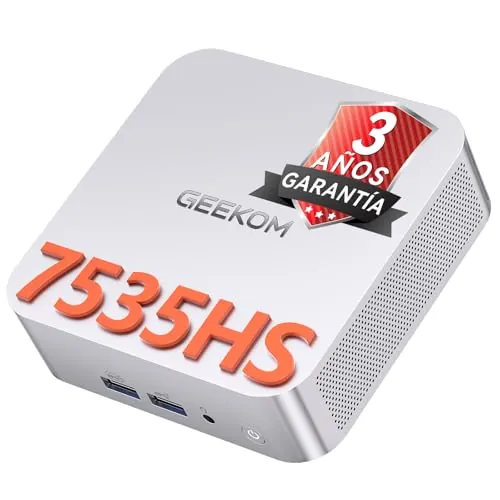 GEEKOM A7 Mini PC 2026 con AMD Ryzen 5 7535HS, 16GB DDR5 y 1TB SSD