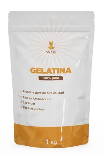 Snadi Gelatina en Polvo | 1 kg | 100% Pura, Sin Sabor y Calidad Profesional | Rica en Aminoácidos Precursores del Colágeno | Repostería, Postres, Geles y Salsas | Fácil de Disolver y Textura Perfecta