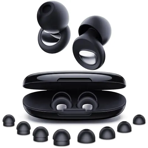 Tapones Oídos Ruido Dormir 2.0, 46 dB MuteCore, Silicona, Negro