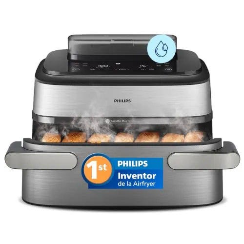 Philips 5000 Airfryer - Freidora de Aire cesta flexible 9,5L, SteamFry