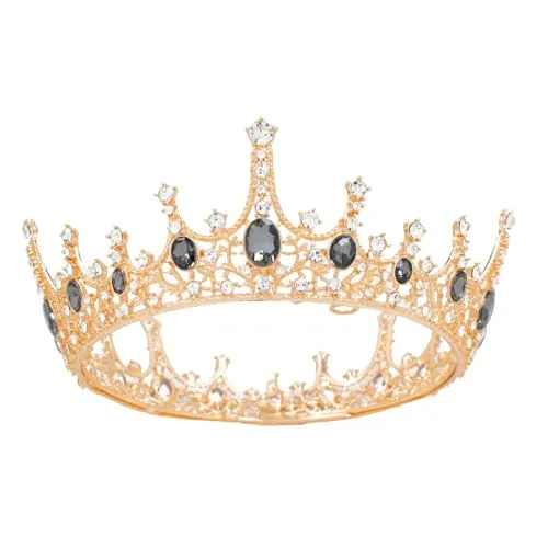Tiara de Corona Barroca Cristal para Novia Utilizada en Concursos de Belleza, Bodas y Fiestas, Tocados de Novia