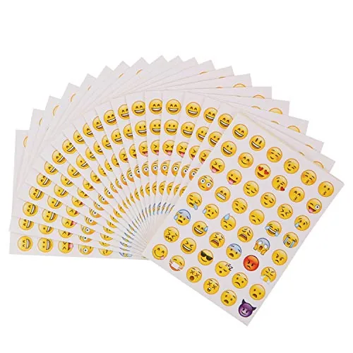 Pegatinas Sonreír 40 hojas Pegatina Emoticon Pegatina de Risa Amarillo Pequeño para Pared Portátil Fiesta Decoración y Como Recompensa para Niños