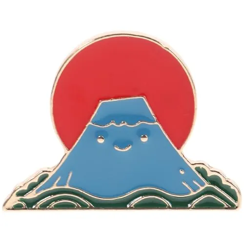 POPETPOP Pin de Solapa Estilo Japonés Forma Adorable de Monte Fuji, Aleación de Zinc Segura y Diseño Sencillo para Fiestas Temáticas y Banquetes