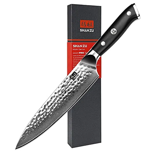 SHAN ZU Cuchillo de Damasco Cuchillo de Cocinero Acero 67 Capas de Acero - PRO Series