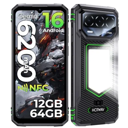 HOTWAV T8 Móvil Irrompible Android 16, 12GB RAM + 64GB/2TB