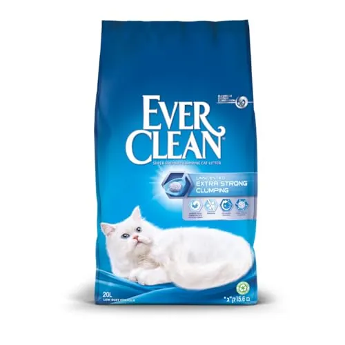 Ever Clean Arena para Gatos, Extra Fuerte aglomerante, sin Perfume, 20L, Unscented