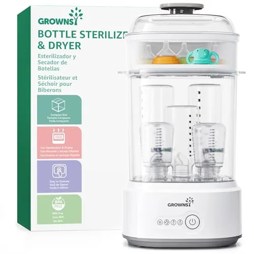 Grownsy Esterilizador y Secador de Biberones Eléctrico 5 en 1