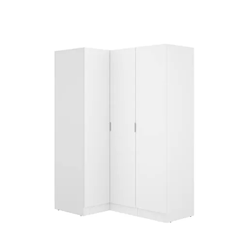 DEKIT GRUPO RIMOBEL Essen Armario de rincón, Madera de ingeniería, Blanco, 184 cm (Alto) x 91 cm (Ancho) x 133 cm (Prof.)