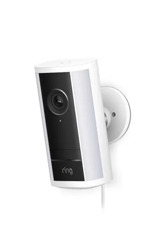 Ring cámara Pro con luces (Spotlight Cam Pro, última generación), con enchufe |Cámara de seguridad exterior | Retinal 4K, Zoom 10x,600 lúmenes |Prueba gratuita de 30 días del plan de Ring Suscripción