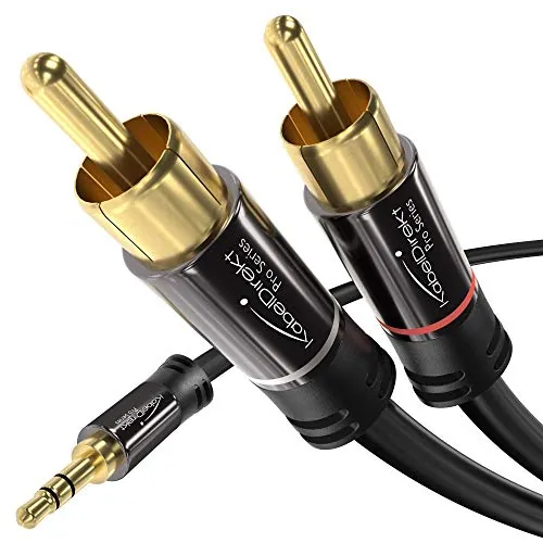 KabelDirekt – Cable adaptador macho Aux 3,5mm/ a RCA/phono – 1,5m
