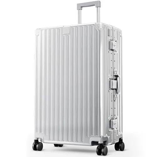 ALPHA CAMP Maleta Rígida de Viaje Grande XL 76x49x30CM Policarbonato y Marco de Aluminio TSA Candado con Ruedas Giratorias 98L