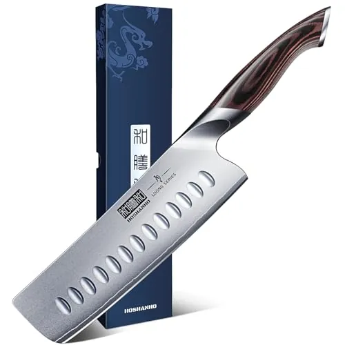 HOSHANHO Cuchillo Nakiri de 17 cm, Cuchillo de Cocina Japones Multiusos