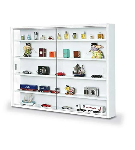 Inter Link Vitrina colección para Figuras Vitrina de Pared Blanca 80x60cm