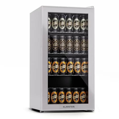 KLARSTEIN Nevera Pequeña Portatil Electrica 74L, Frigorífico Interior/Exterior, Neveras para Guardar Refrescos, Cervezas y Vino, Estantes Extraíbles, Temperatura 5-18°C
