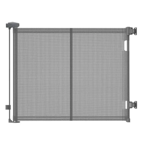 Barrera de Seguridad Retráctil para Niños y Perros, Puerta Seguridad Bebé Extensibles, Retráctil Vallas para Escaleras y Pasillos, Interiores y Exteriores