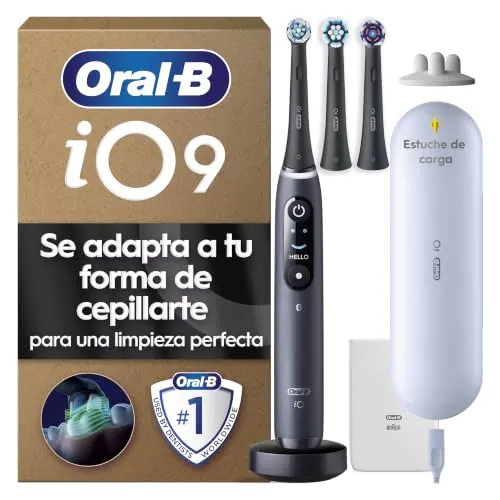 Oral-B iO 9 Cepillo de Dientes Eléctrico con 3 Cabezales, Negro