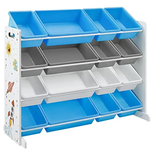 SONGMICS Estantería Infantil, 4 Niveles, 16 Cubos de Plástico