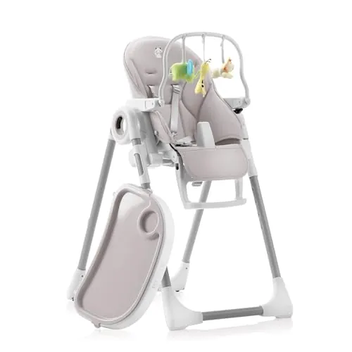 Sweety Fox Tronas de Bebe Evolutiva - Respaldo para Niño Reclinable 5 Posiciones - Trona Portatil Bebe 7 Alturas Diferentes - Trona Bebe - Gris