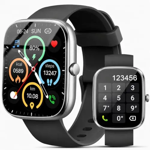 2026 Reloj Inteligente Hombre Mujer, 1.91" Smartwatch con Llamadas Bluetooth y Whatsapp Notificación, IP68 Pulsera Actividad con 100+ Modos Deportivos, Pulsómetro, Monitor de Sueño para Android iOS