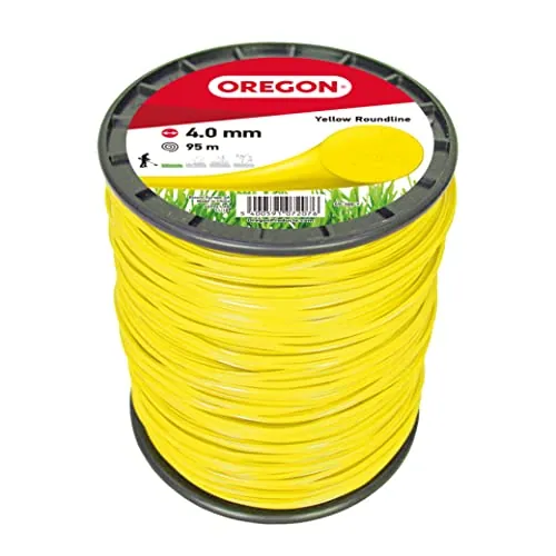 Oregon Yellow Round Hilo Redondo para Desbrozadora 4mm, Hierba, Maleza, Vegetación y más, Hilo de Nylon de Gran Resistencia, Compatible con la Mayoría de Modelos Estándar, 4.0mm x 95m (69-388-Y)