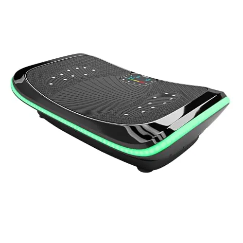 Plataforma Vibradora Bluefin 4D para Perder Peso, Recuperación Muscular y Drenaje Linfático, 3 Potentes Motores con Bandas y Cuerdas de Resistencia para Realizar un Ejercicio Completo