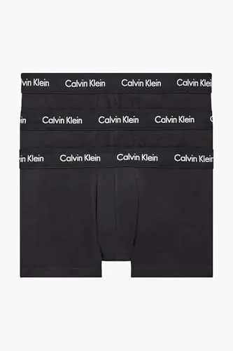 Calvin Klein Calzoncillos bóxer Hombre Pack de 3 Low Rise Trunks Ropa Interior, Negro (Black W Black WB), L