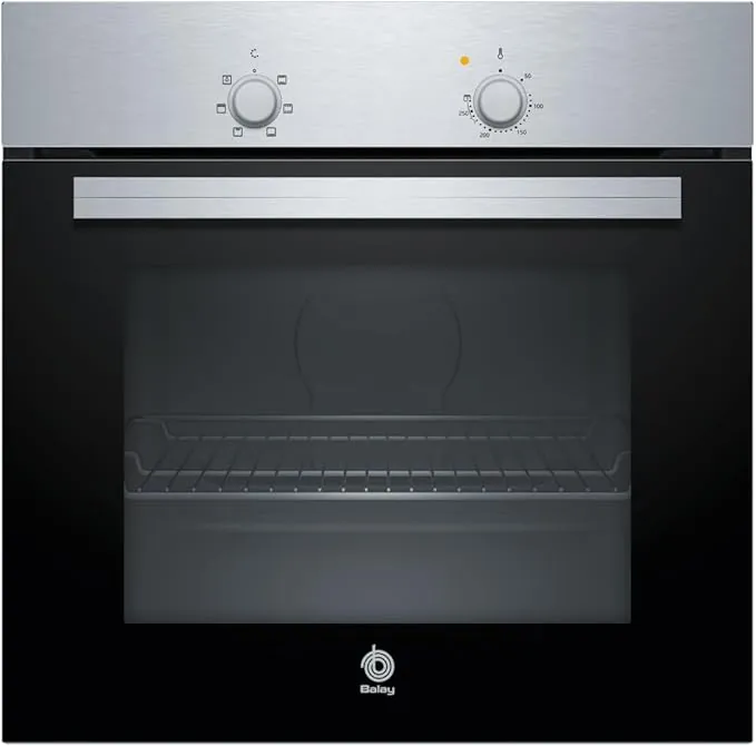 Balay - Horno, 60 cm, 5 funciones, control mecánico, negro, Acero inoxidable, 3HB1000X0