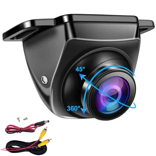 OBEST Camara Marcha Atrás Coche 1080P AHD/CVBS, 360 Rotar Cámara Trasera