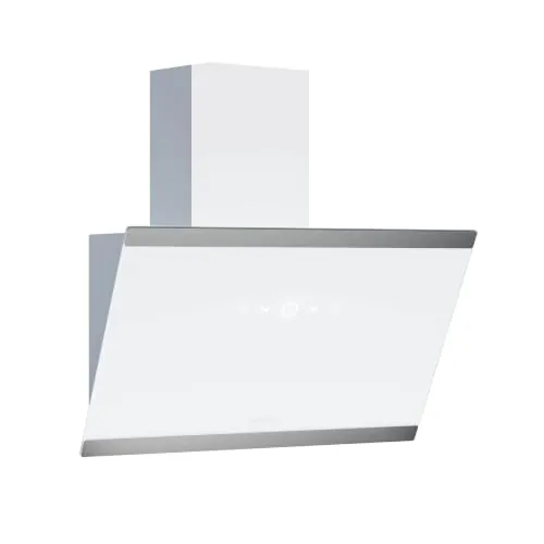 Klarstein FlashLine Campana extractora - 60cm campana cocina decorativa, pantalla táctil, 578 m³/h, a++ eficiencia energética, iluminación led, silenciosa 34,5 db, blanca, conductos & recirculación