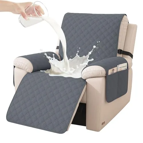 YSTELLAA Fundas Sillon Relax Reclinable 1 Plaza, Gris Oscuro