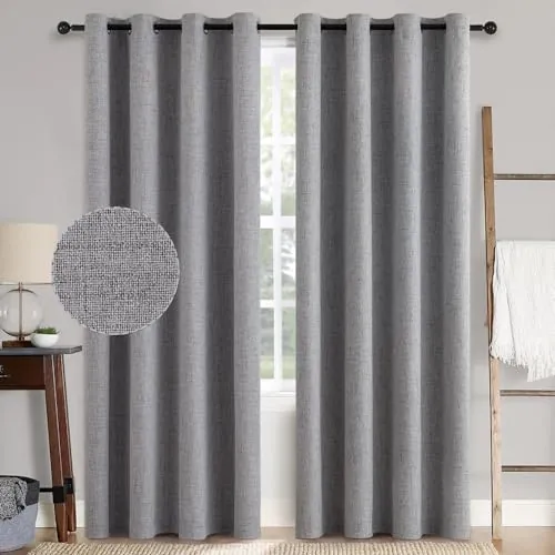 MIULEE Cortinas Opacas Cortina Blackout Juego 2 140x225 cm Gris Claro
