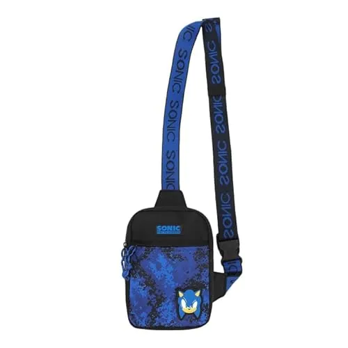 Bioworld Sonic The Hedgehog - Bolso bandolera para niños, color azul, Blue, Talla única