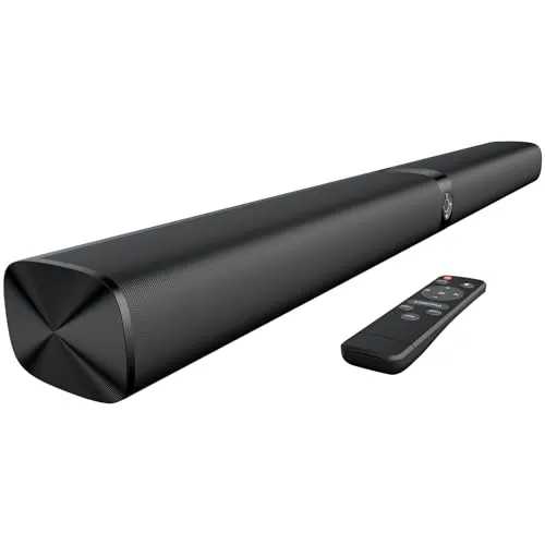 GarageRock Barra de Sonido TV, 2 en 1 Soundbar Divisible con Voice Boost, Barra de Sonido con Sonido Envolvente para Home Cinema, Bluetooth 5.3, 3 Modos de Ecualización, Conexión ARC/Óptico/Aux, 1pcs