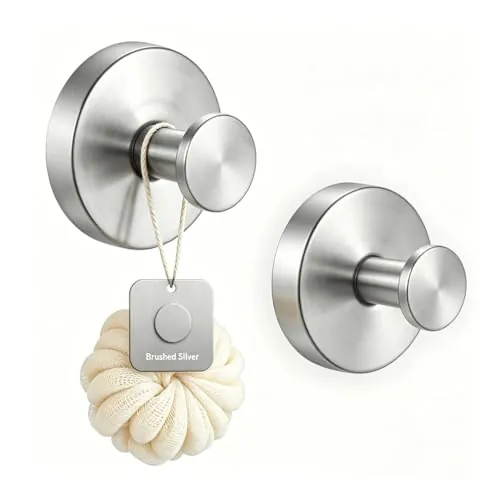 BIRDDIE Ganchos con Ventosa 2 Unidades Plateado,Acero Inoxidable SUS304